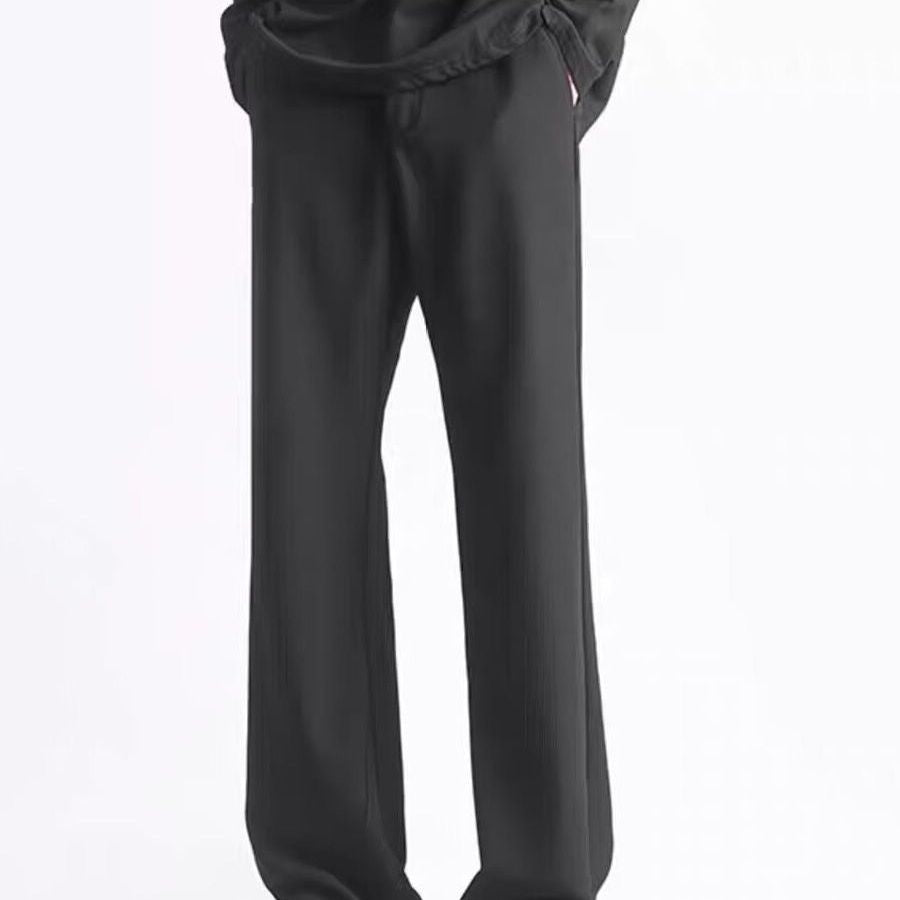 Men's Wide-leg British Versatile Drape Non-iron Mid-waist Straight Pants
