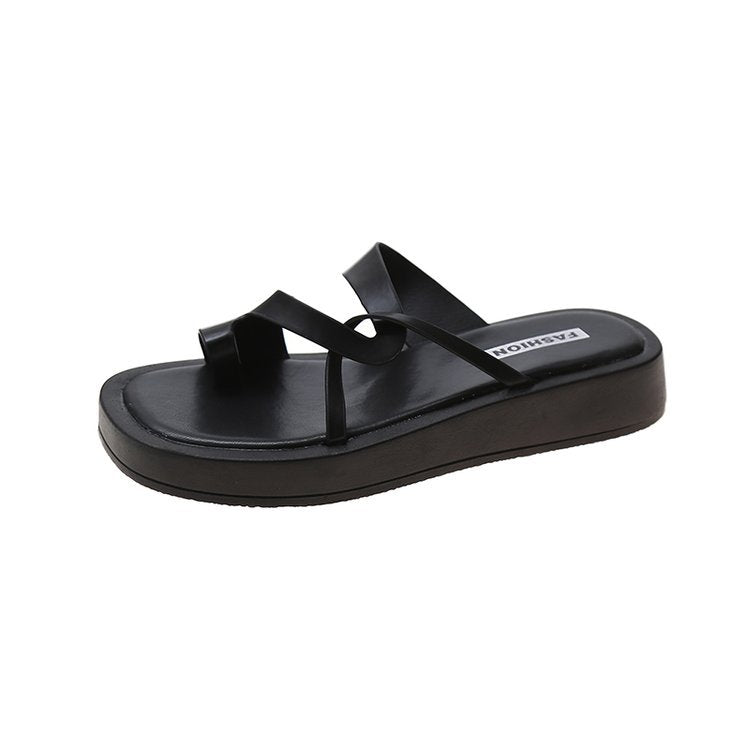 Summer New Style Flip Flops Women's Casual Thick Bottom