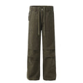 Gray Pants Leg Knee Pleated Niche Design Jeans