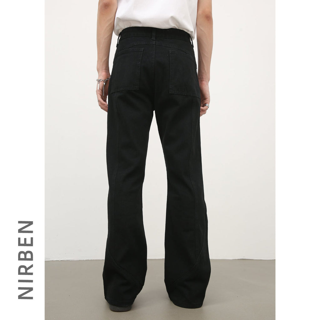 Black Weila Jeans Men's Loose Straight American Style