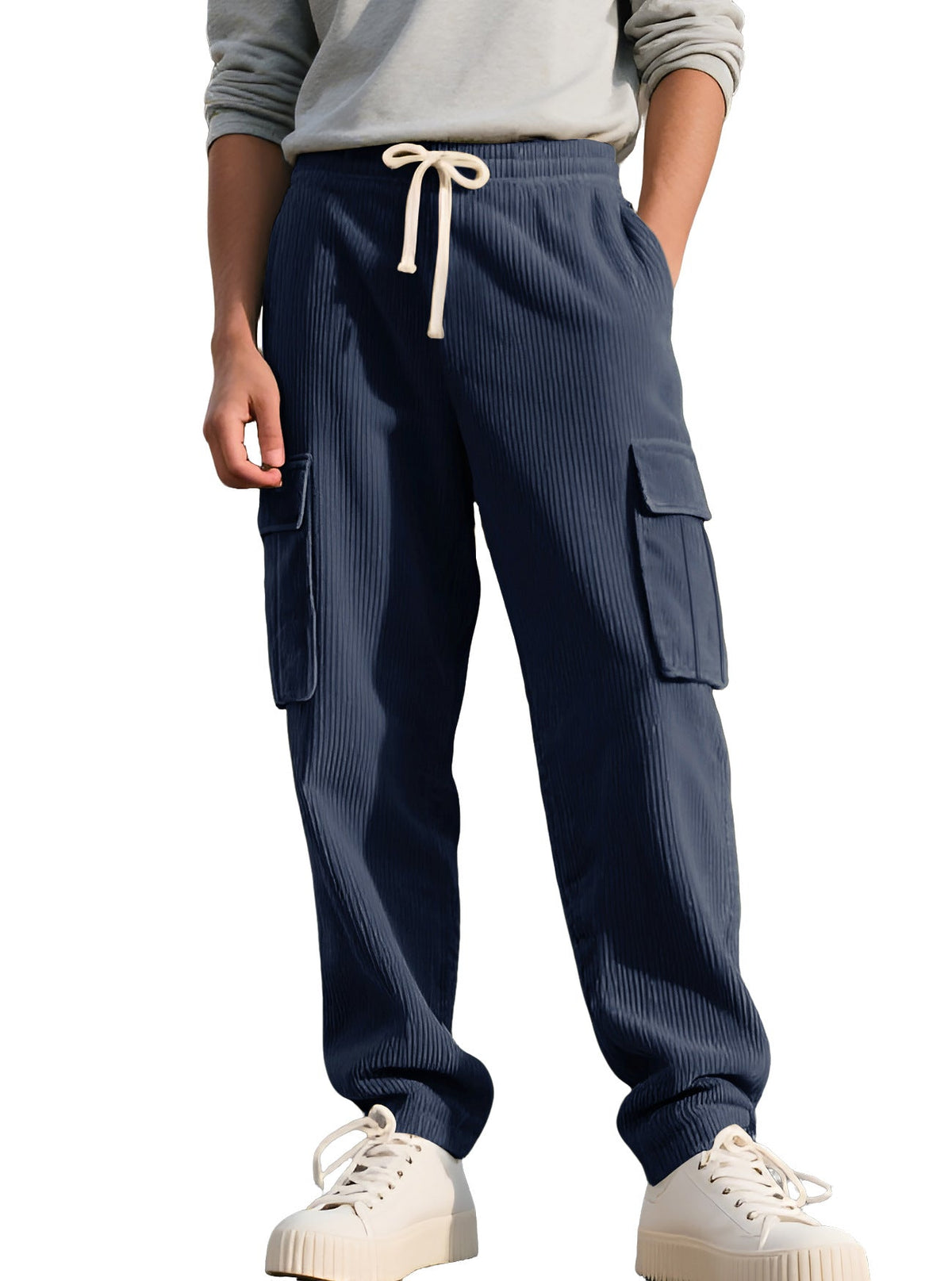 Retro Workwear Casual Corduroy Sweatpants For Men