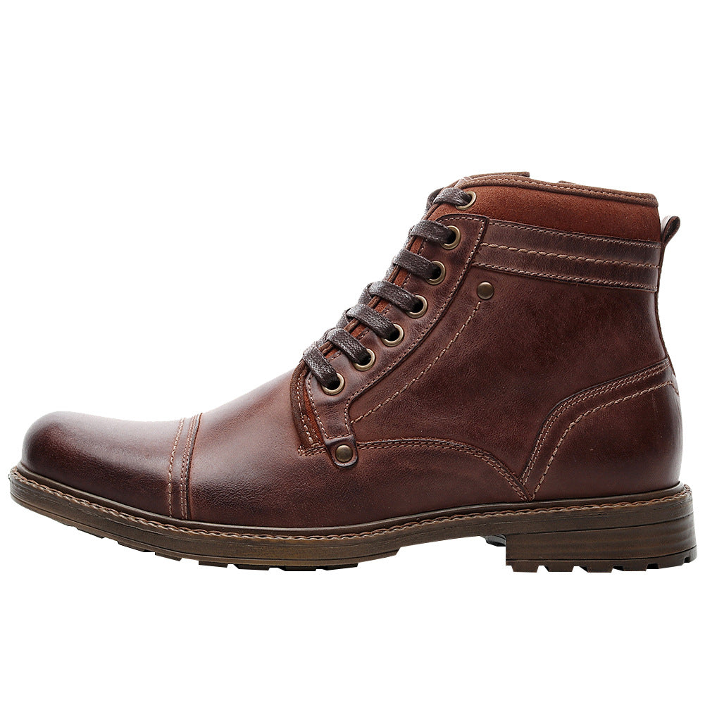 Fashion Simple Leather Men's Martin Boots