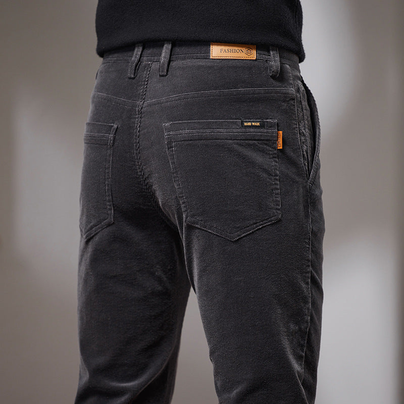 Slim Fit Straight Outerwear All-matching Warm Trousers