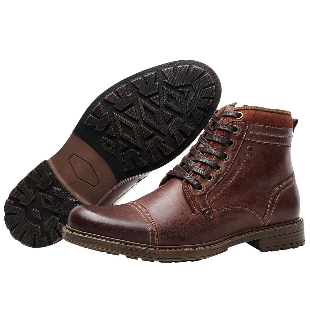 Fashion Simple Leather Men's Martin Boots