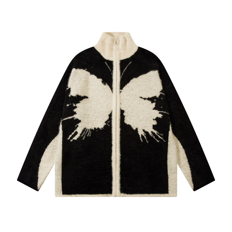Autumn New Casual Patchwork High Collar Loose All-match Sweater