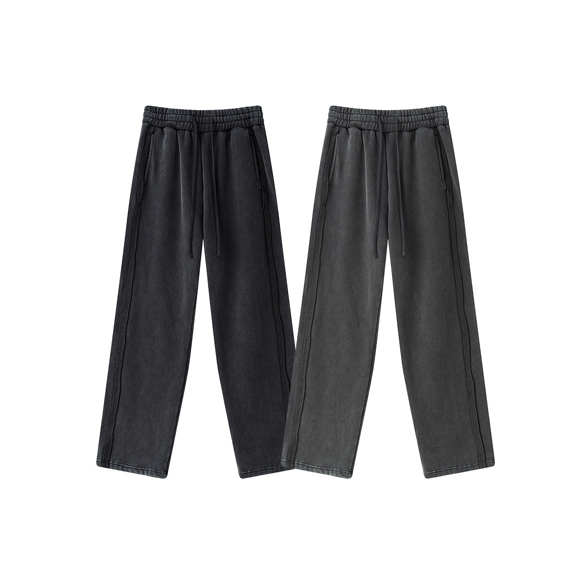 Trendy West Coast Vintage Brushed Fleece Distressed Sweatpants Casual Pants For Men