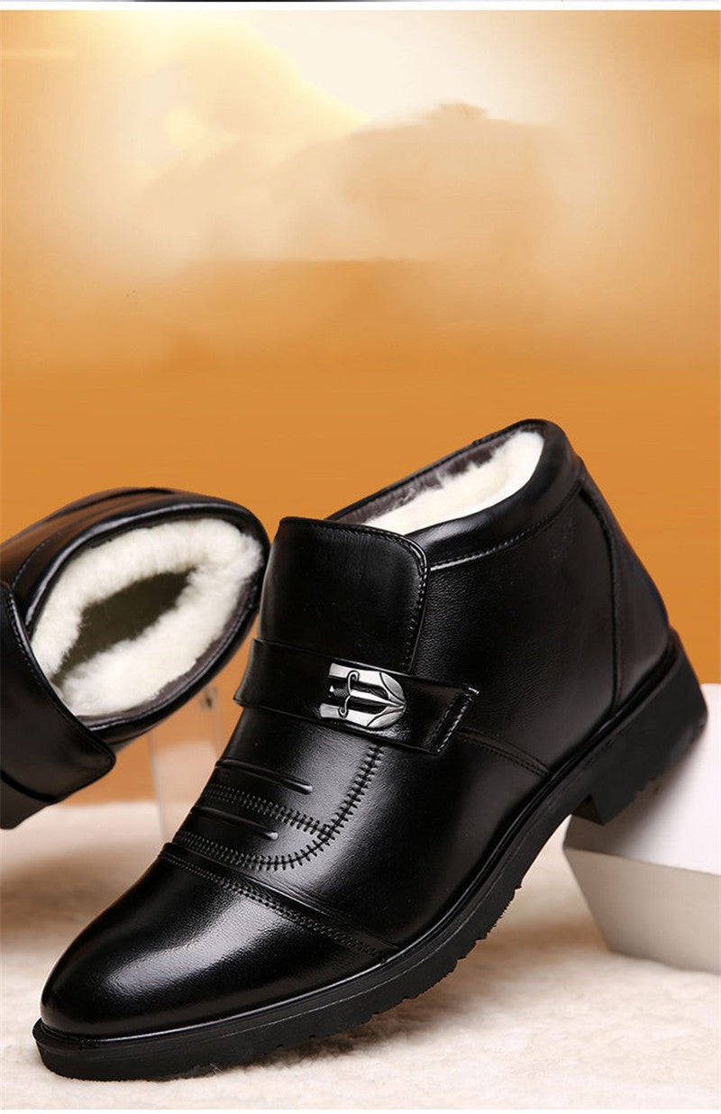 Solid Color Flat Heel High-top Winter Leisure Set Foot Round Head