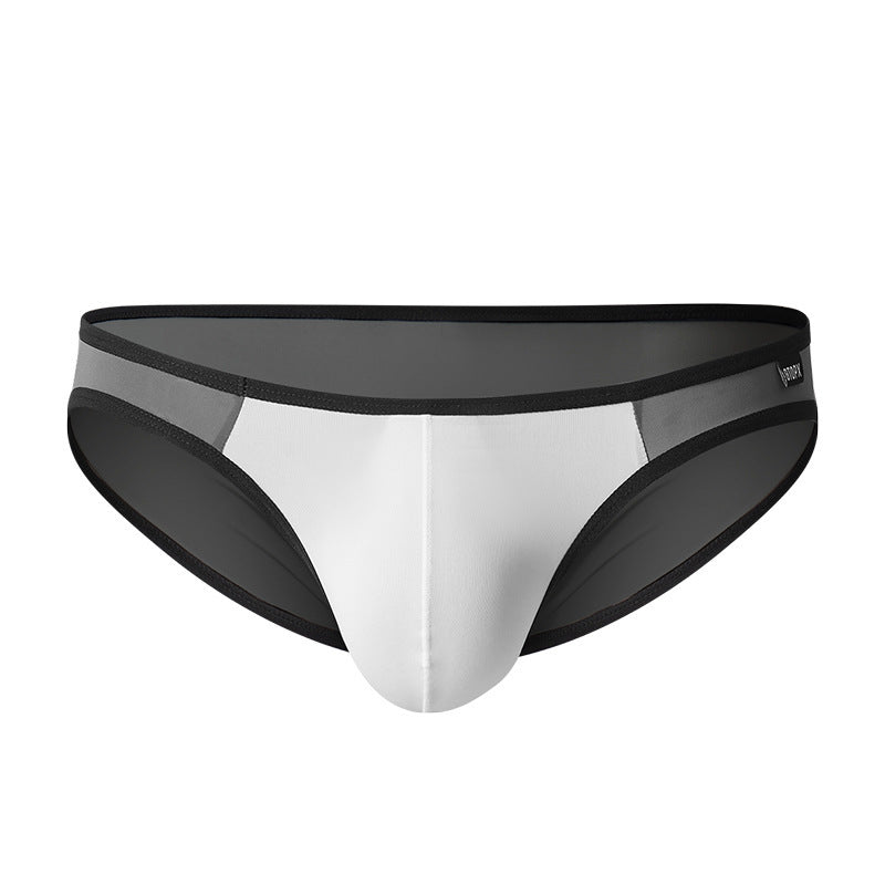Men's Thin Ice Silk Single Layer U Pouch Low Waist Briefs