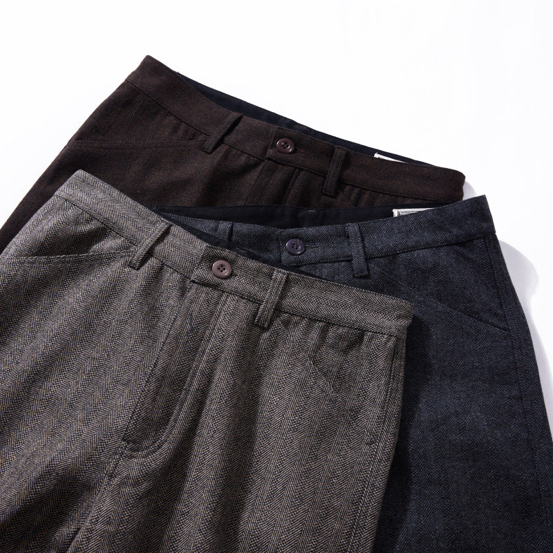 Light Business Men's Retro Workwear Casual Pants