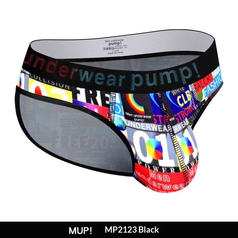 Elastic Large Print Underwear Triangle Low Waist Men's Plus Size