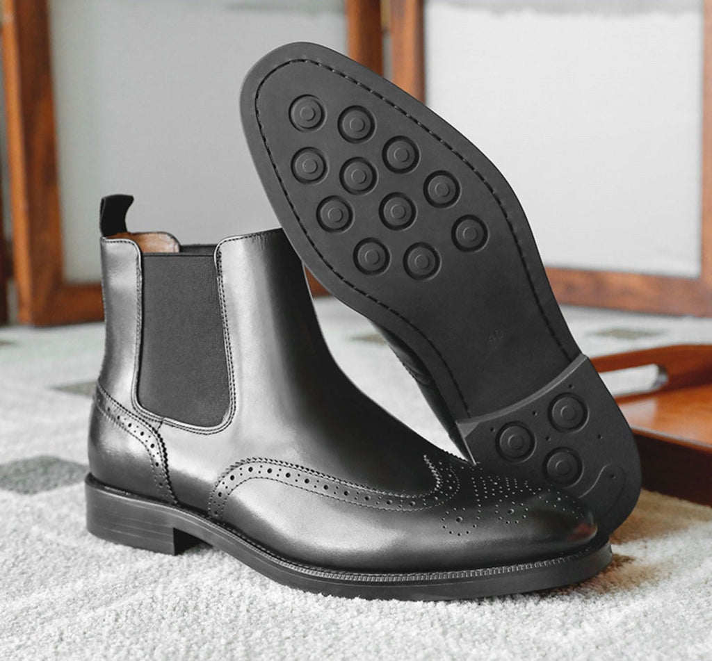 Men's Leather Tips In Western Boots