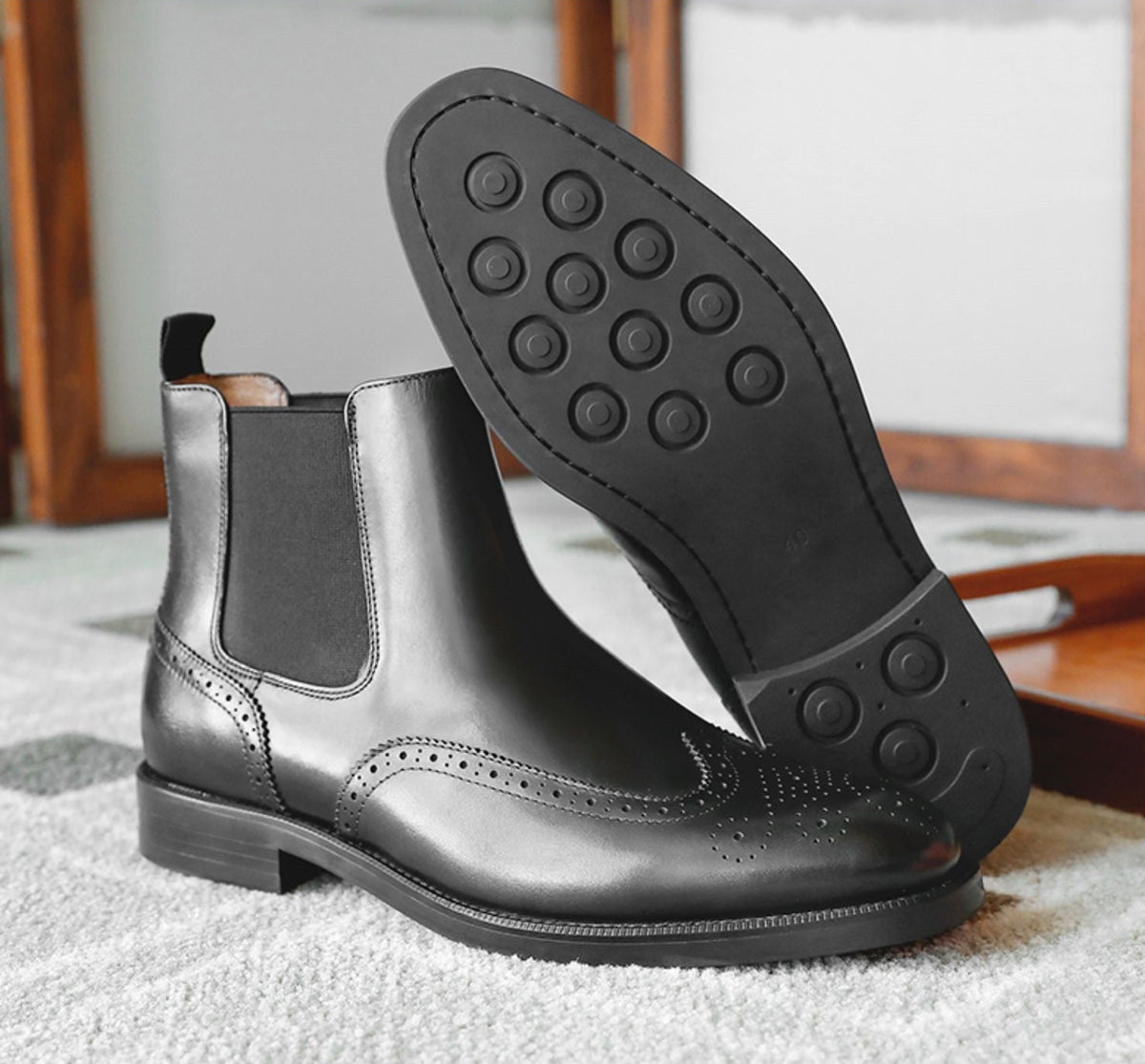 Men's Leather Tips In Western Boots
