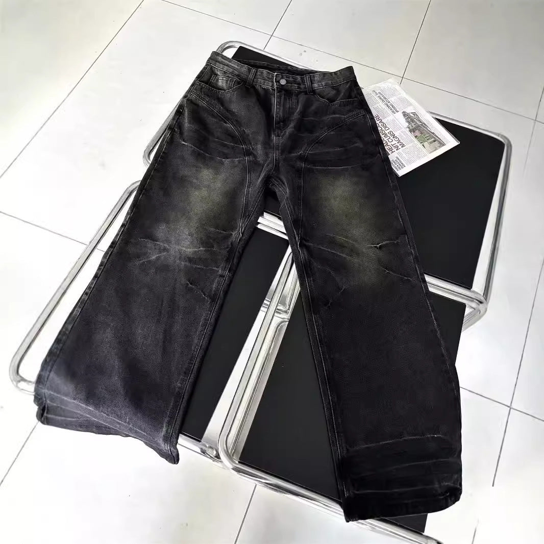 Washed Black Straight Deconstructing Dirty Mud Texture