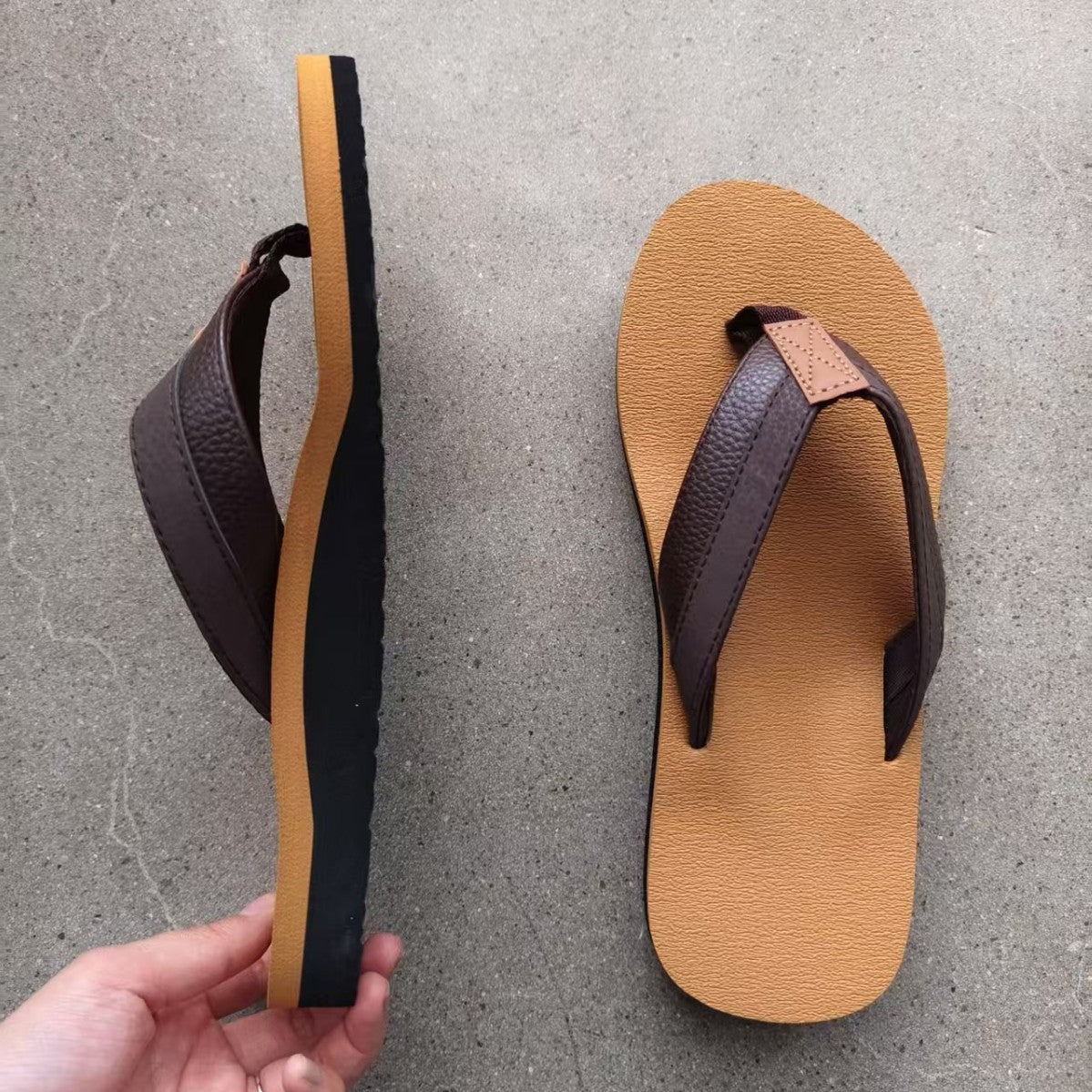 Men's Leather Beach Flip-flops Flip-flops Flip-flops Pes Cavus