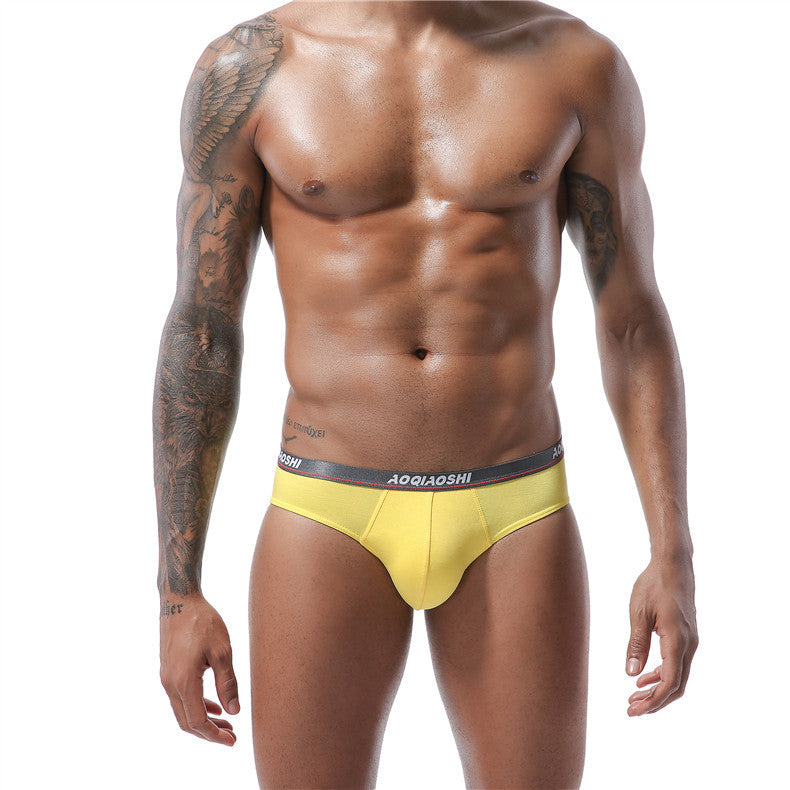 Men's Youth Comfortable Solid Color Modal Double Layer Big Bag Trendy Panties Underwear