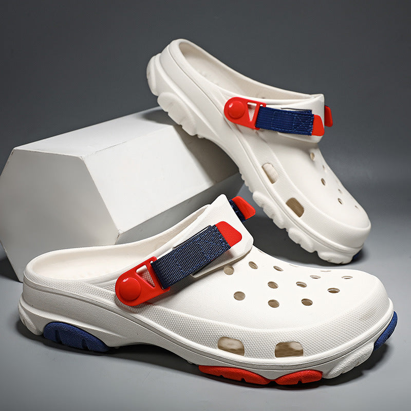 Men's Summer Wear Thick Bottom Increased Closed Toe Coros Slippers