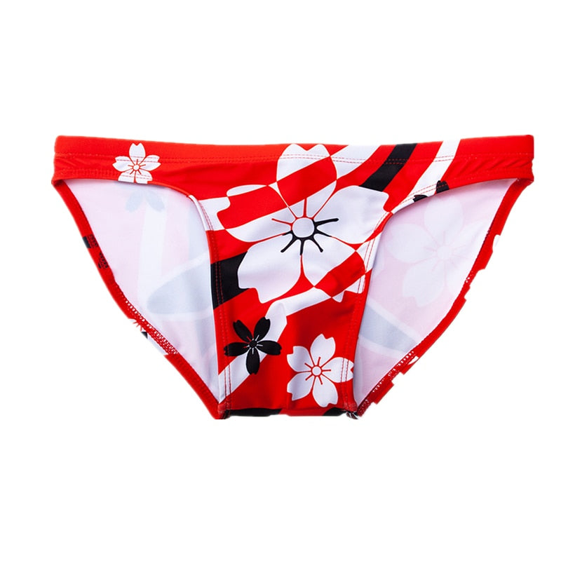 Men's triangle low waist narrow edge swimming trunks