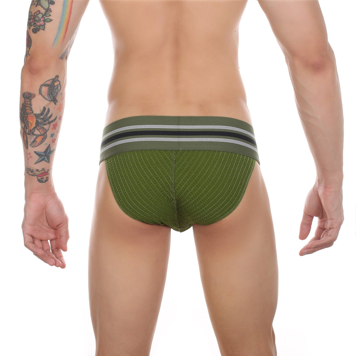 Men's Ultra-wide Waist High-cut High-elastic Rainbow Sports Underwear