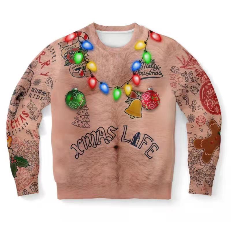 Skull Halloween Digital Print Crew Neck Sweatshirt