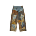 Vintage Patch Digital Printing Jeans Pure Cotton Casual Pants