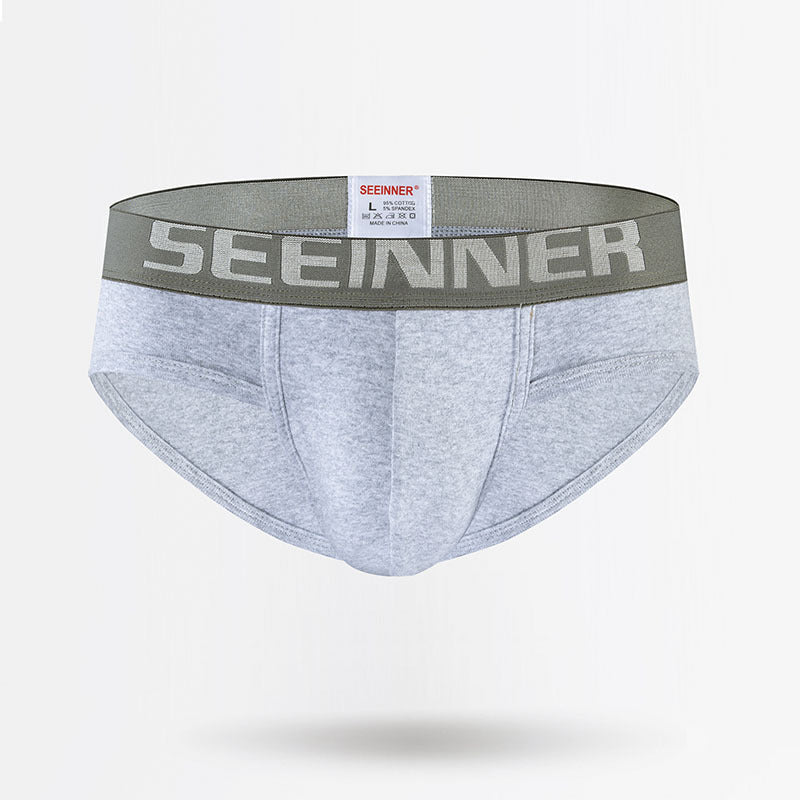 Men's Underwear Cotton Breathable Hip Lifting Low Waist Solid Color