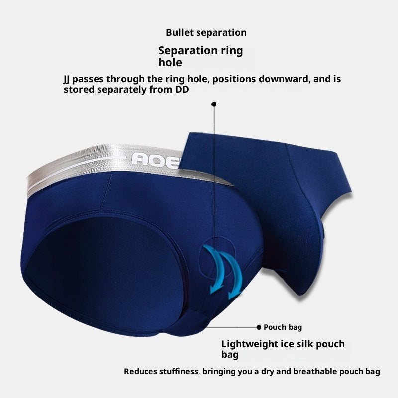 Summer Thin Ice Silk Breathable Pouch Triangle Underwear