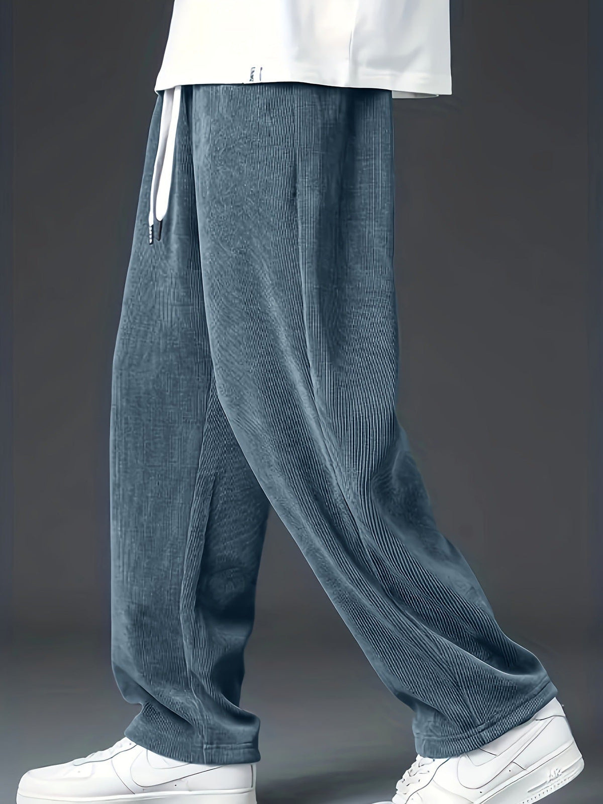 Solid Color Versatile New Corduroy Loose Men Trousers