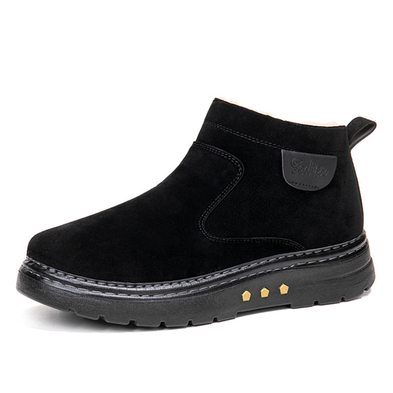 Warm Non-slip Sheep Wool Plus Velvet Thick Cotton Shoes