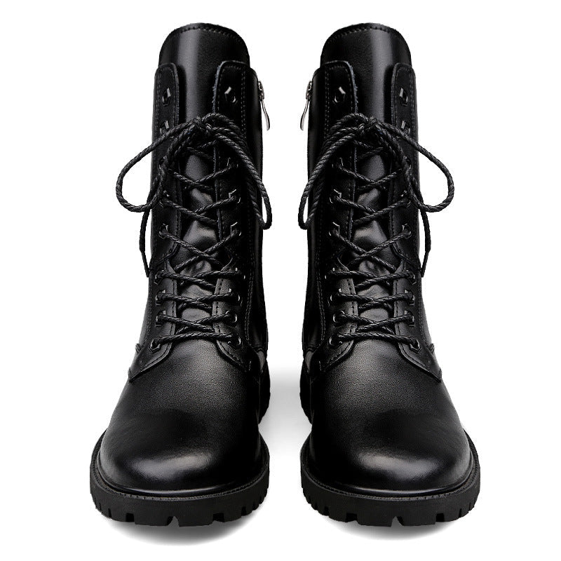 Men's Zipper High Top British Soft Sole Leather Martin Boots