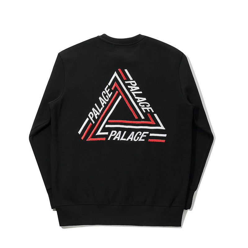 Round Neck Sweater Letter Embroidery Leisure