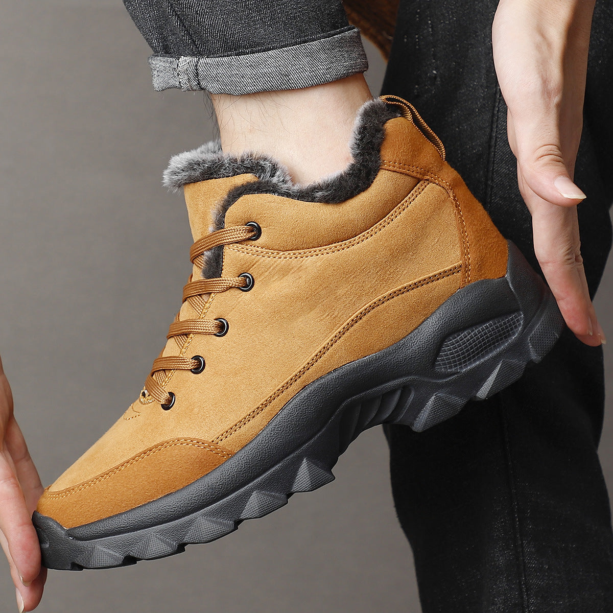 Men's Snow Boots Warm With Plush In Winter