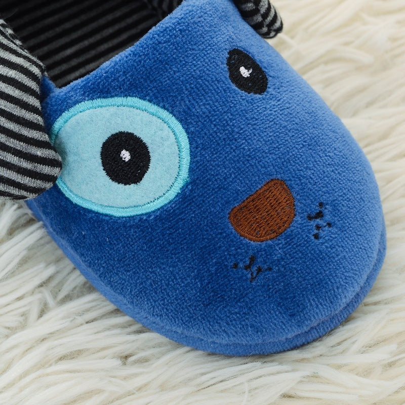 Children's Cartoon Plush Puppy Cotton Slippers