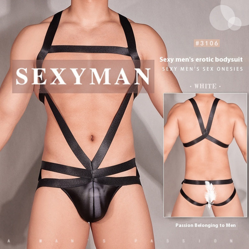 High Elastic Hollow Men's Sexy Jumpsuit