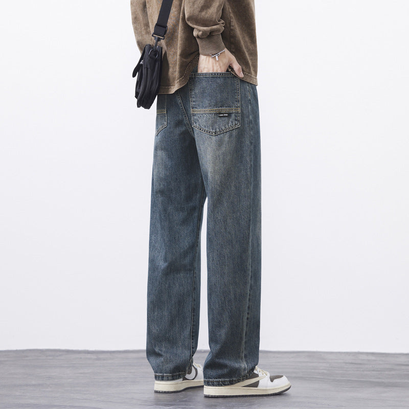 Retro Nostalgic Straight Jeans For Men