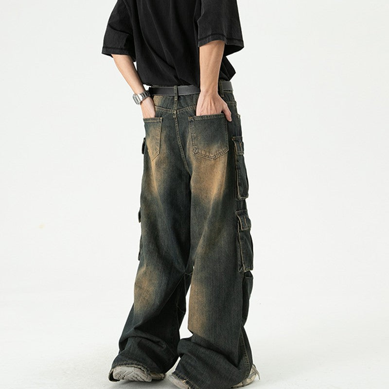 American Retro Washed All-matching Jeans