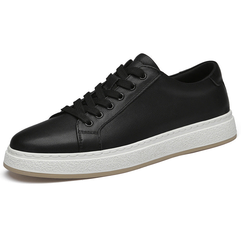 Men's Business Genuine Leather Lace-up Soft Bottom Platform Sneakers
