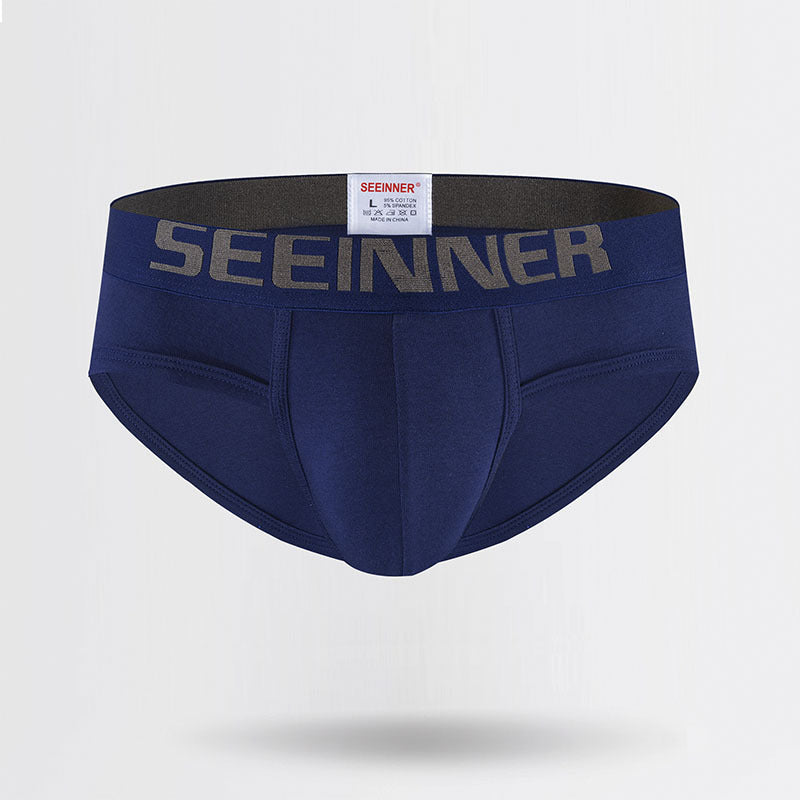 Men's Underwear Cotton Breathable Hip Lifting Low Waist Solid Color