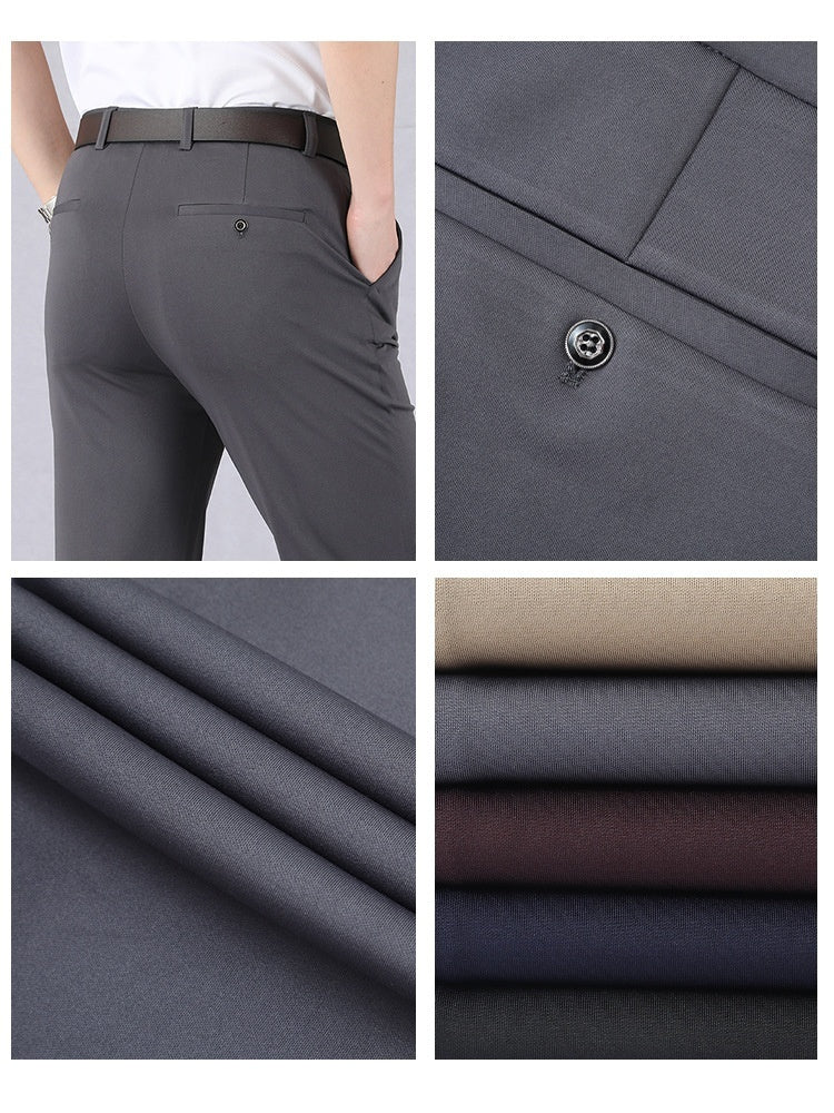 Summer Thin Ice Silk Middle-aged Men's Pants