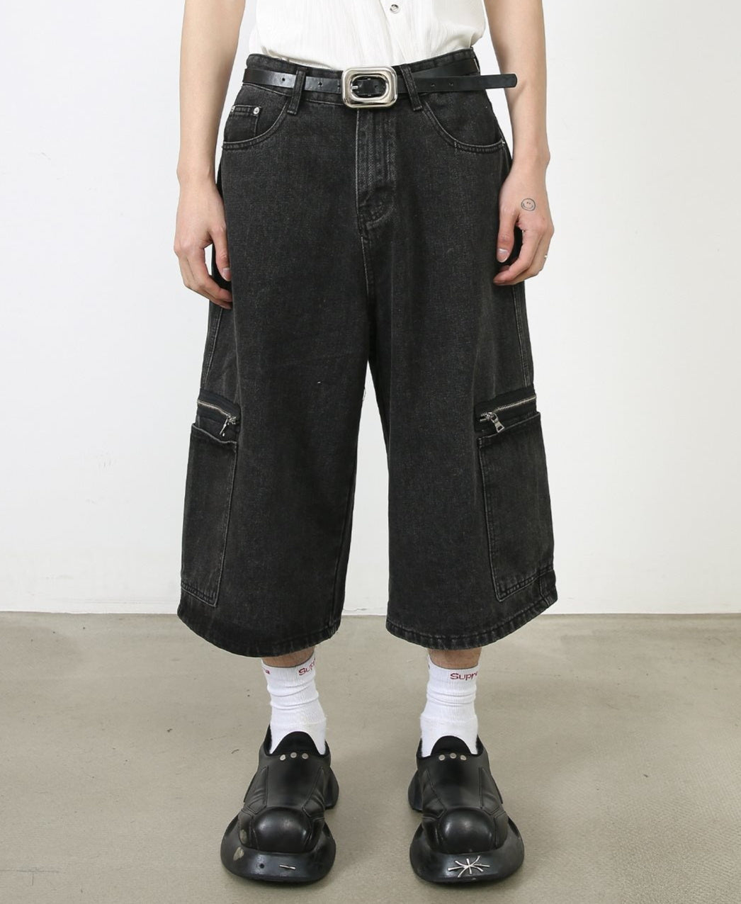 Loose Street Hip-hop Cargo Denim Shorts