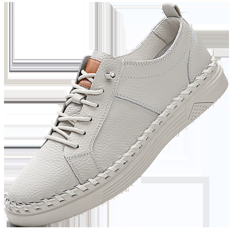 First Layer Soft Cowhide Men's Sneakers Breathable Sweat Absorbing