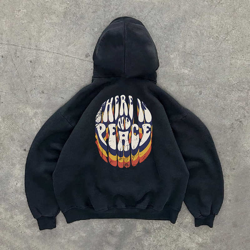 Female Printed All-matching Loose Hooded Sweater
