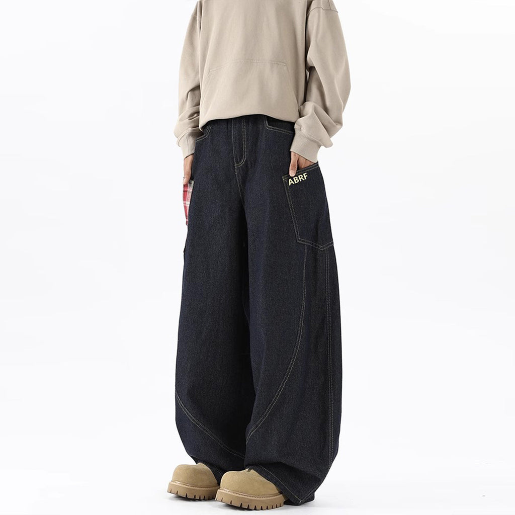 Retro Design Large Pocket Machete Cargo Jeans Men