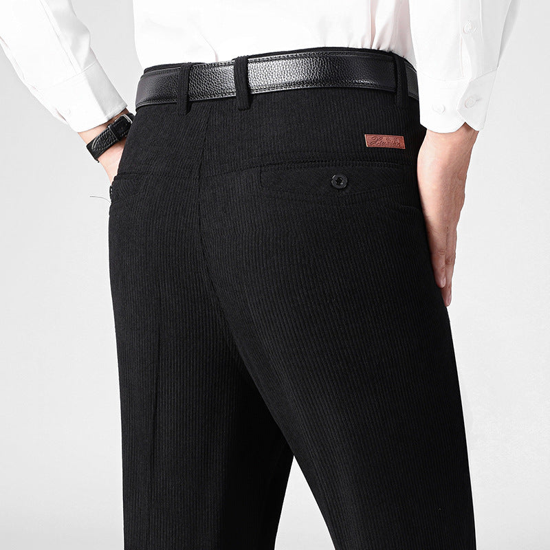 Autumn And Winter Middle-aged And Elderly Corduroy Men's Pants 50-year-old Dad's Pants Thick Casual