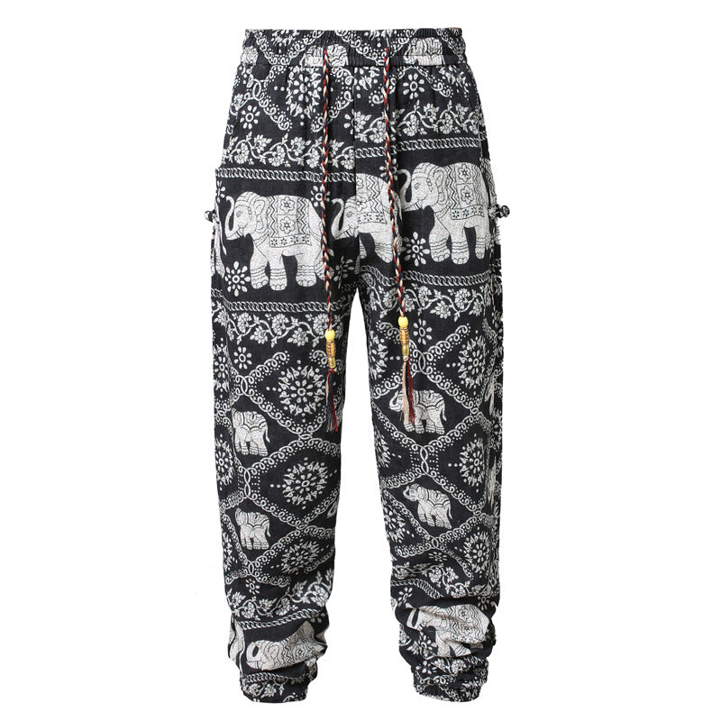 Men's Casual White And Colored Ankle-tied Harem Pants