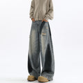 Men's American-style Splash-ink Ripped Machete Jeans