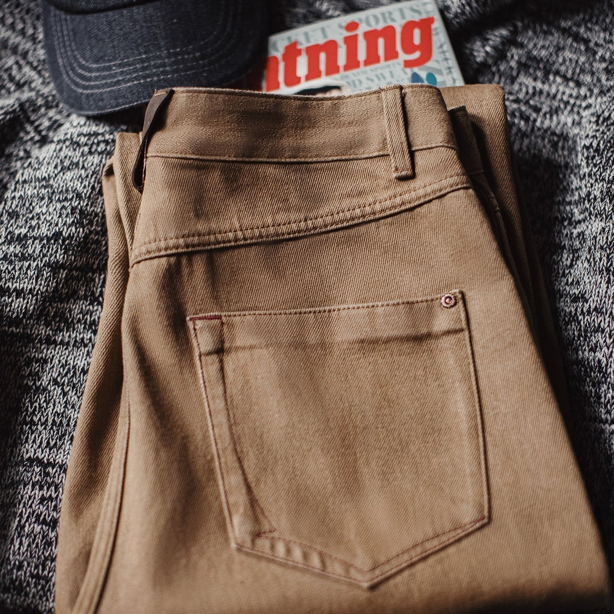 Workwear American Retro Khaki Jeans Maillard Straight Casual