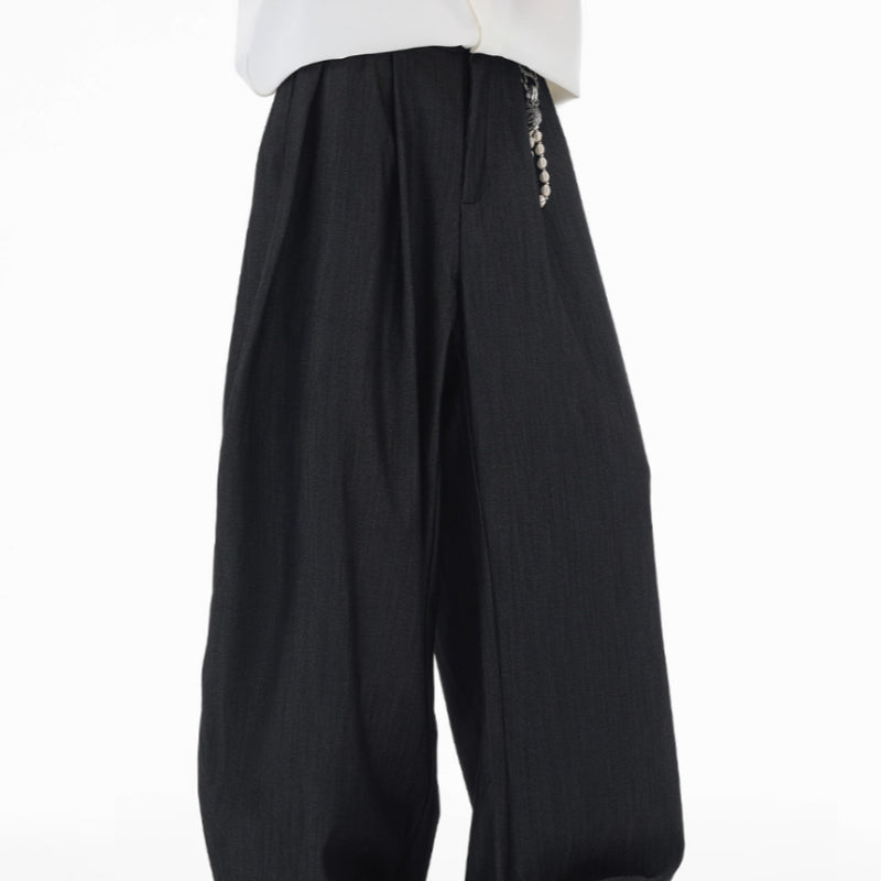 American Retro Texture High Intelligence Machete Suit Pants