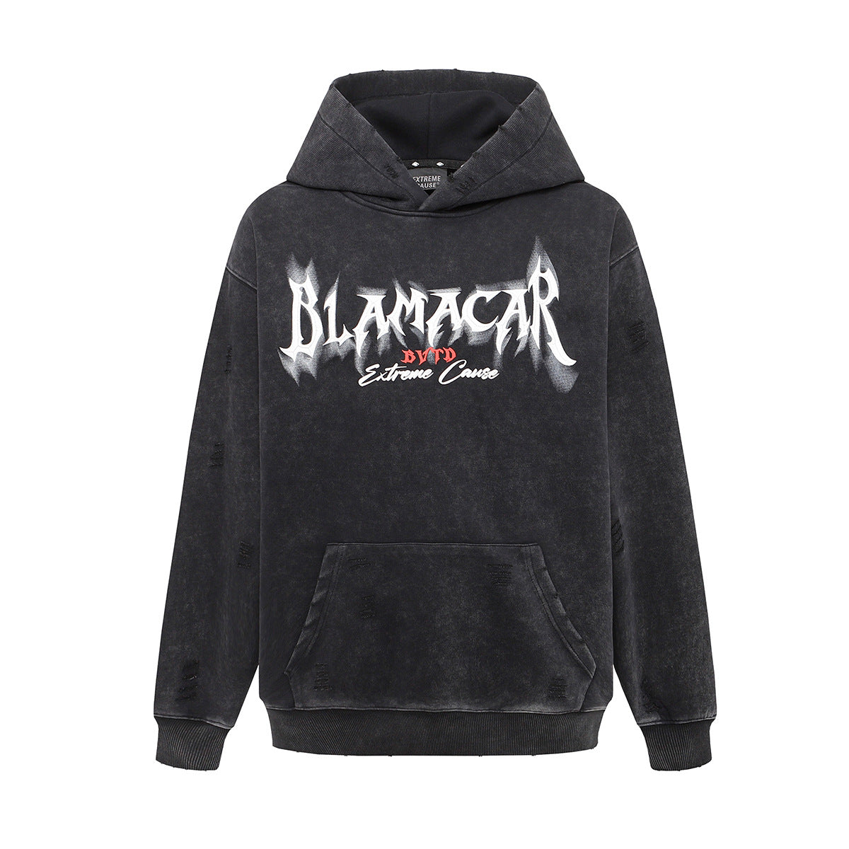 American Retro Heavy Washed Hoodie Design Sense Printed Hoodie