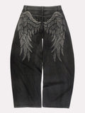 American-style Street-washed, Distressed, Slightly Flared Denim Jeans