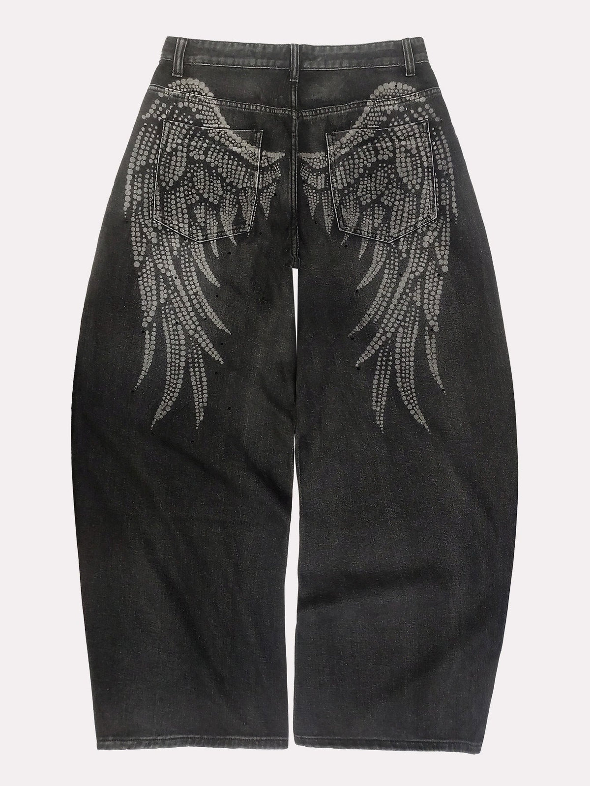 American-style Street-washed, Distressed, Slightly Flared Denim Jeans